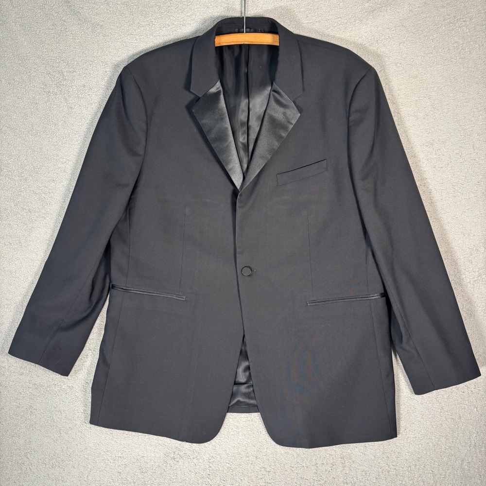 Theory Men's Black Wool Tuxedo Size 46R Jacket Formal Dinner Suit Blazer Wedding